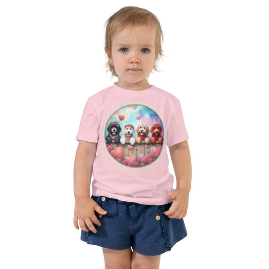 Valentines Doodles - Unisex Toddler Bella + Canvas Short Sleeve Tee