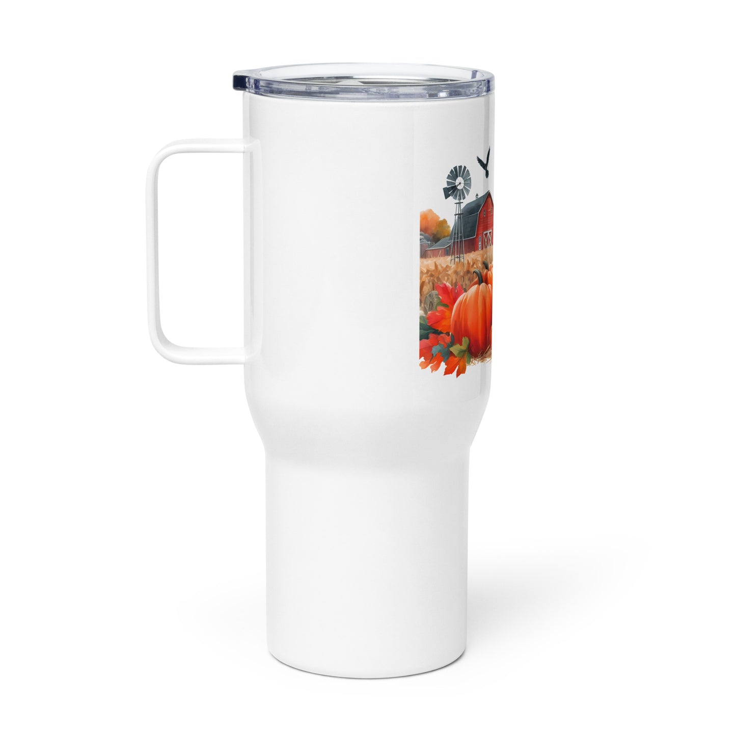Red Doodle Travel mug with a Handle