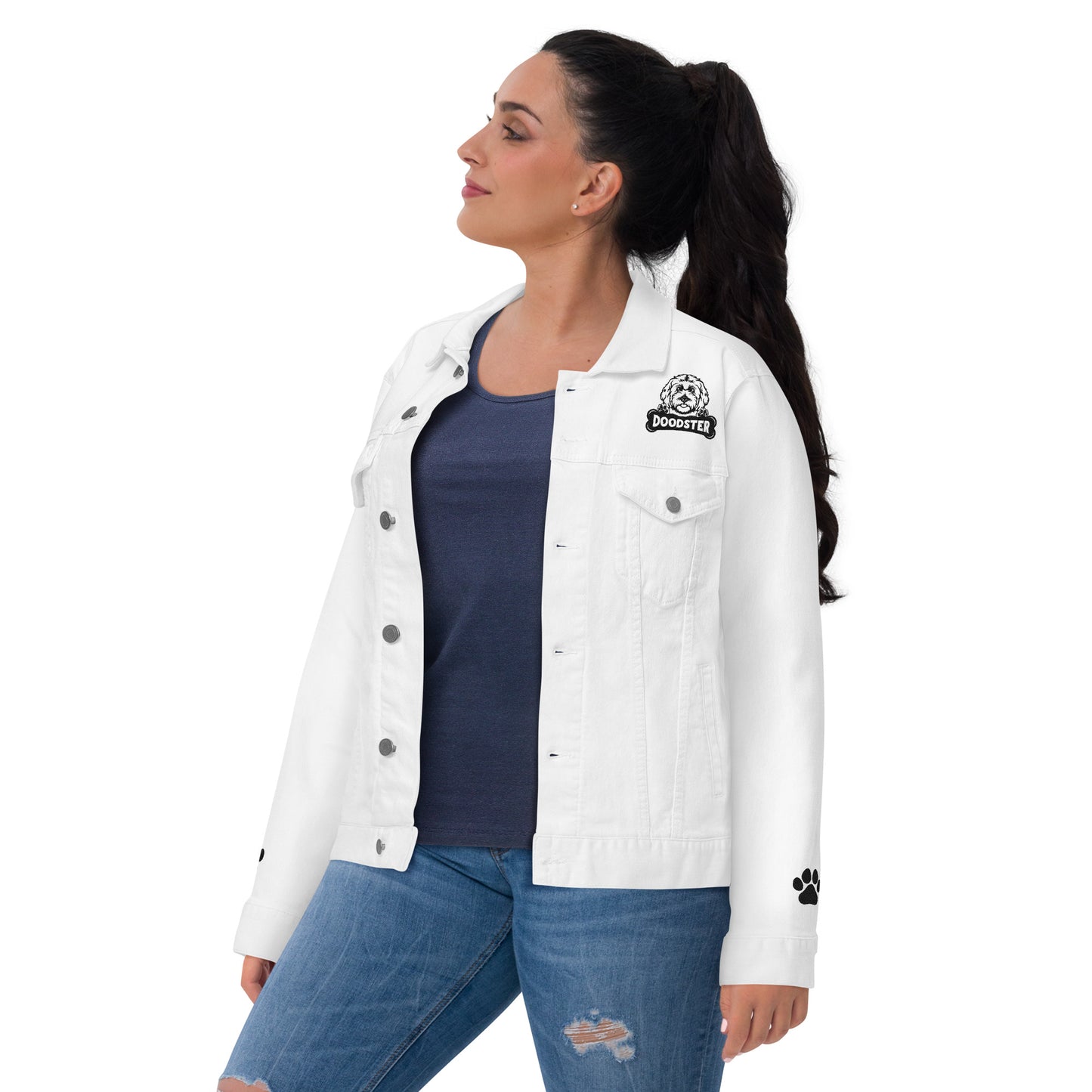 Doodster Unisex Denim Jacket - White