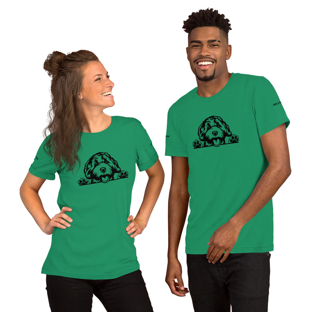 Doodle - Unisex T Shirt - Customize it with your Doodle's name on the sleeves!