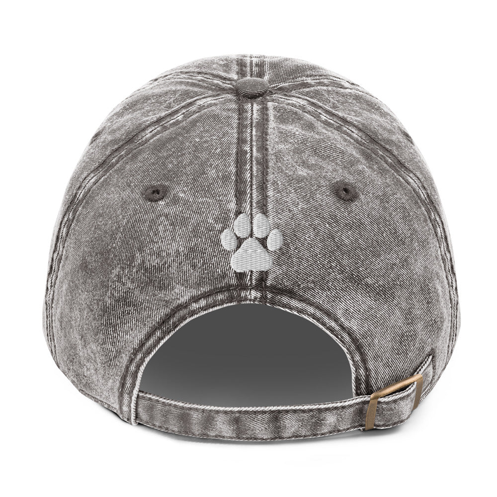 Just a girl who loves Goldendoodles - Paw Print on Back - Vintage Cotton Twill Cap