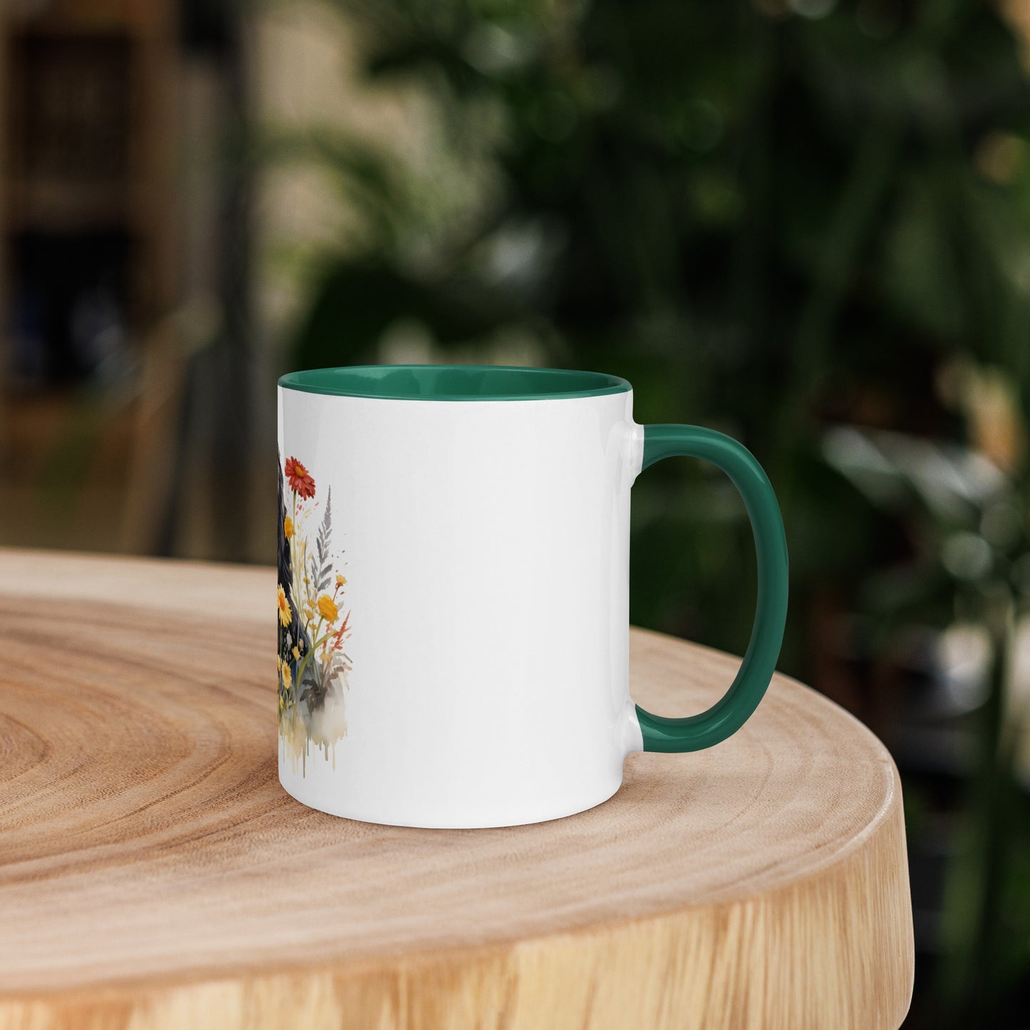 Black Doodle Mug with Color Inside