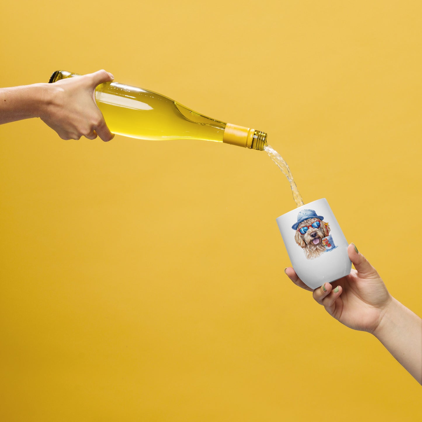 Apricot Doodle Wine Tumbler