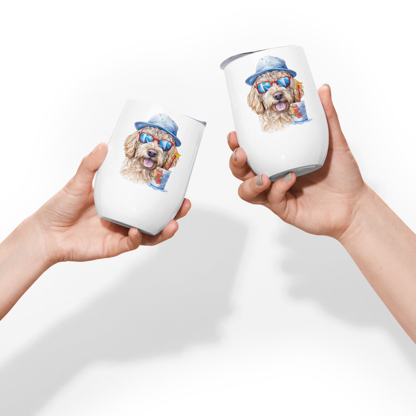Apricot Doodle Wine Tumbler