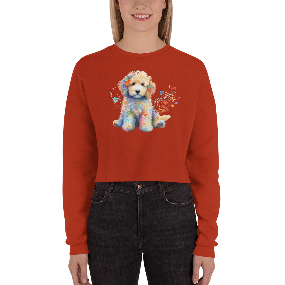 Doodle Watercolor Crop Sweatshirt