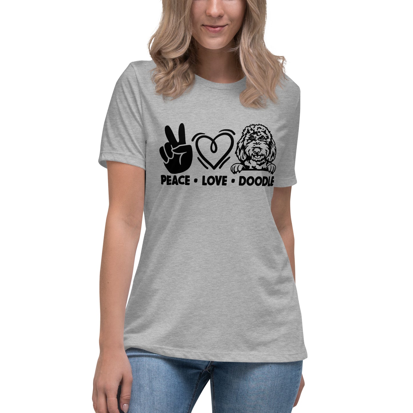 Peace Love Doodle Women's Relaxed T Shirt