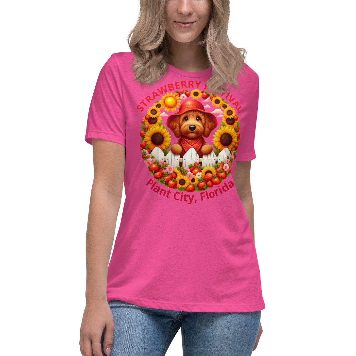 Doodle Strawberry Festival - Bella Women's Relaxed T Shirt