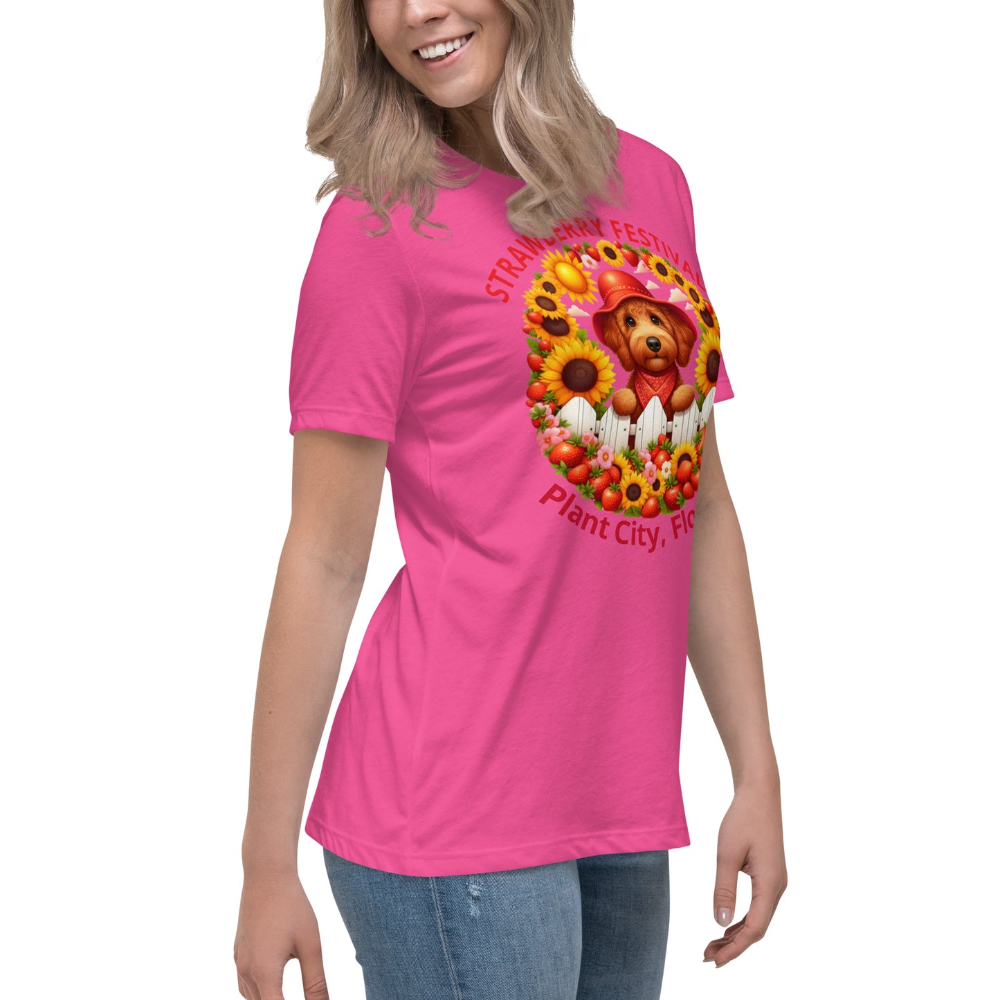 Doodle Strawberry Festival - Bella Women's Relaxed T Shirt