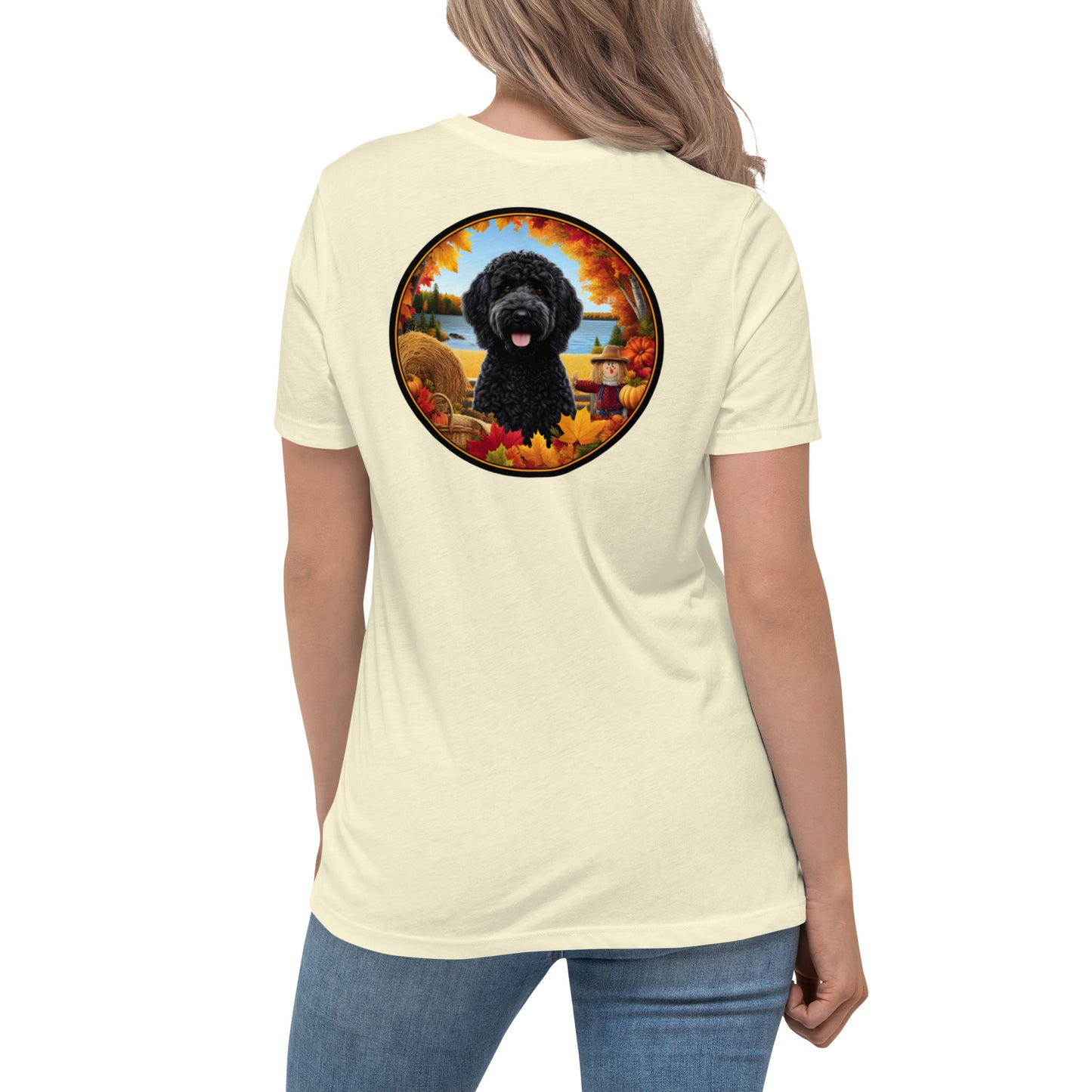 Black Fall Doodle Women's Relaxed T Shirt