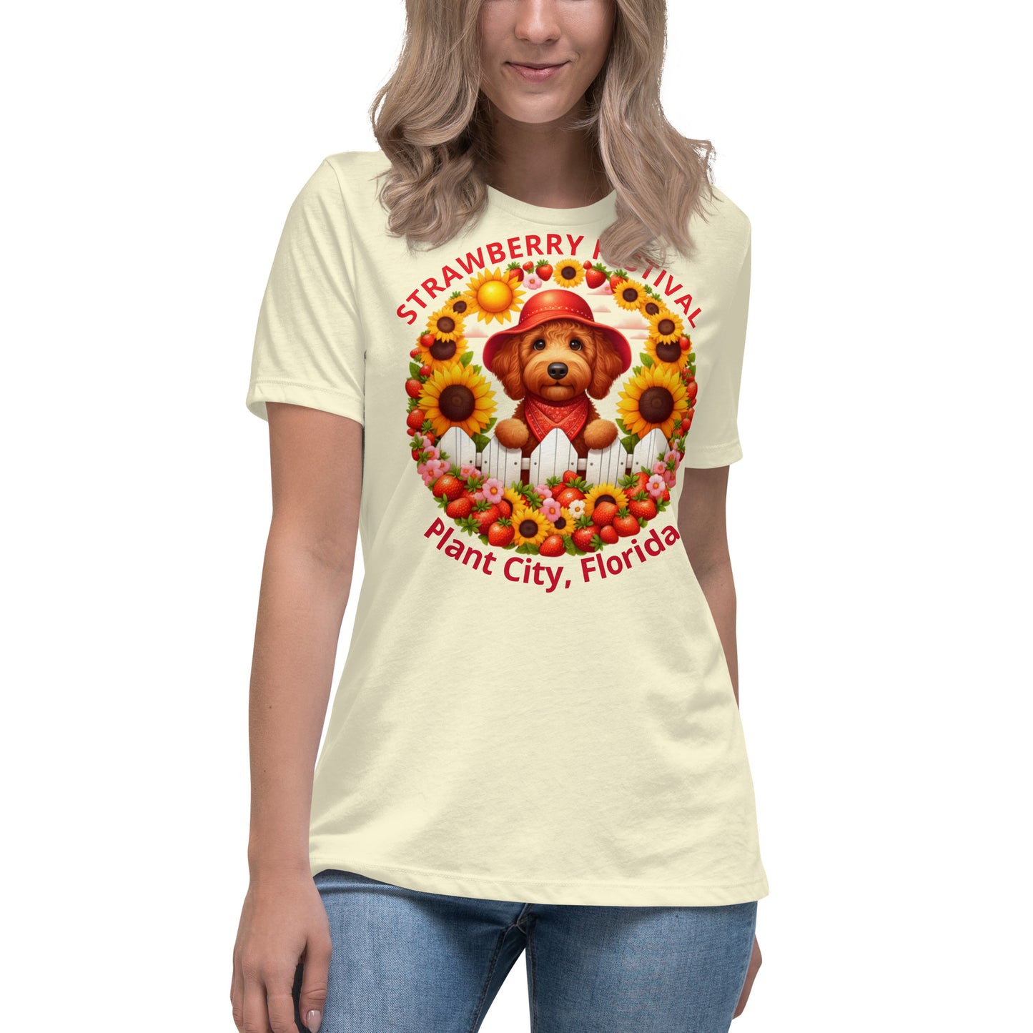 Doodle Strawberry Festival - Bella Women's Relaxed T Shirt