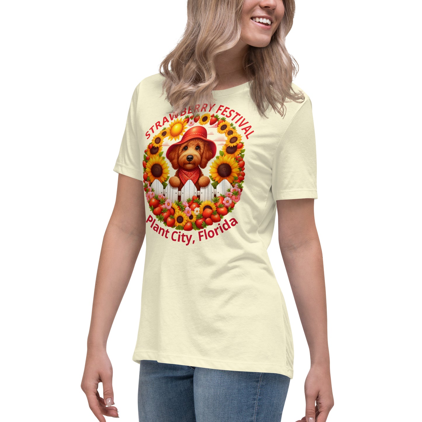 Doodle Strawberry Festival - Bella Women's Relaxed T Shirt