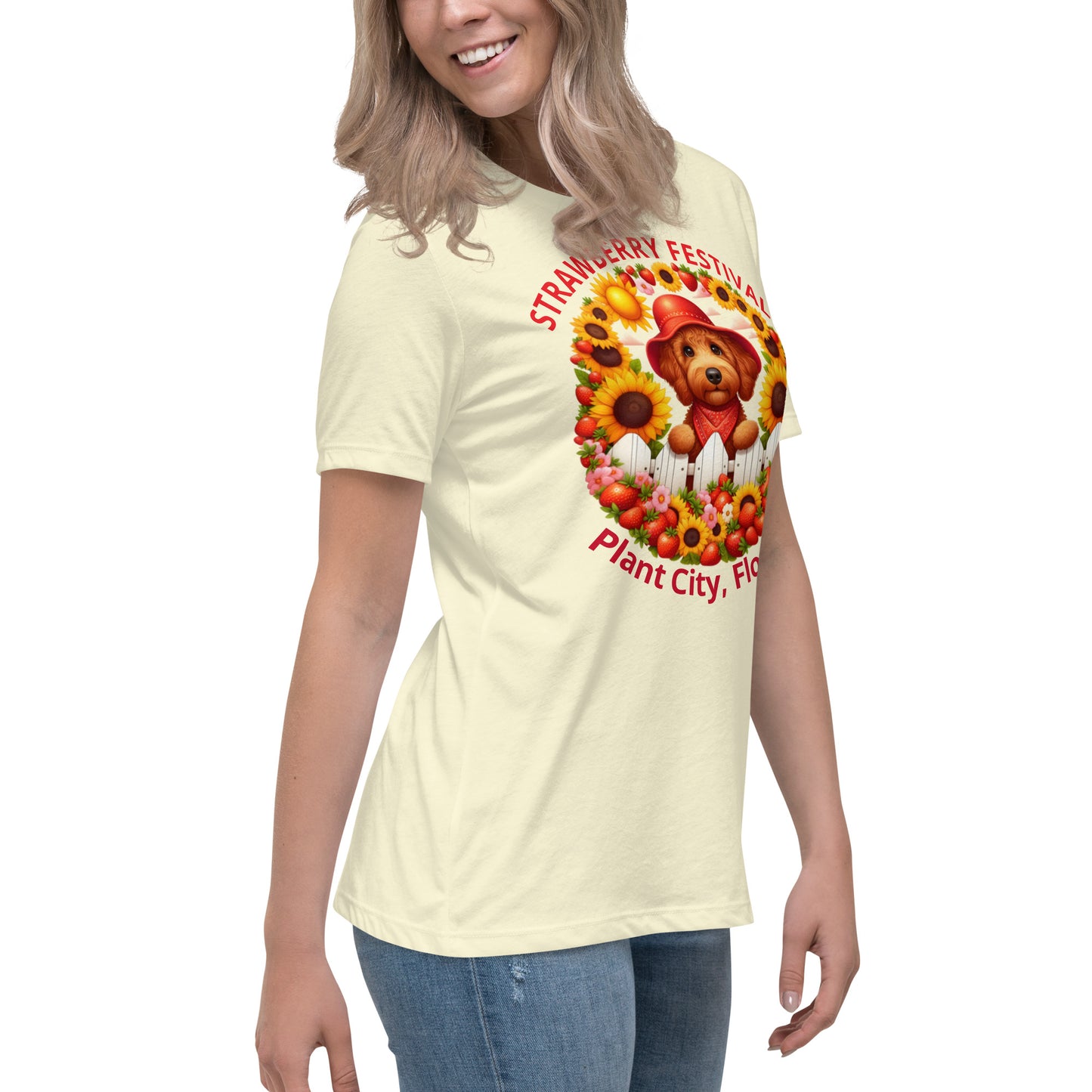 Doodle Strawberry Festival - Bella Women's Relaxed T Shirt