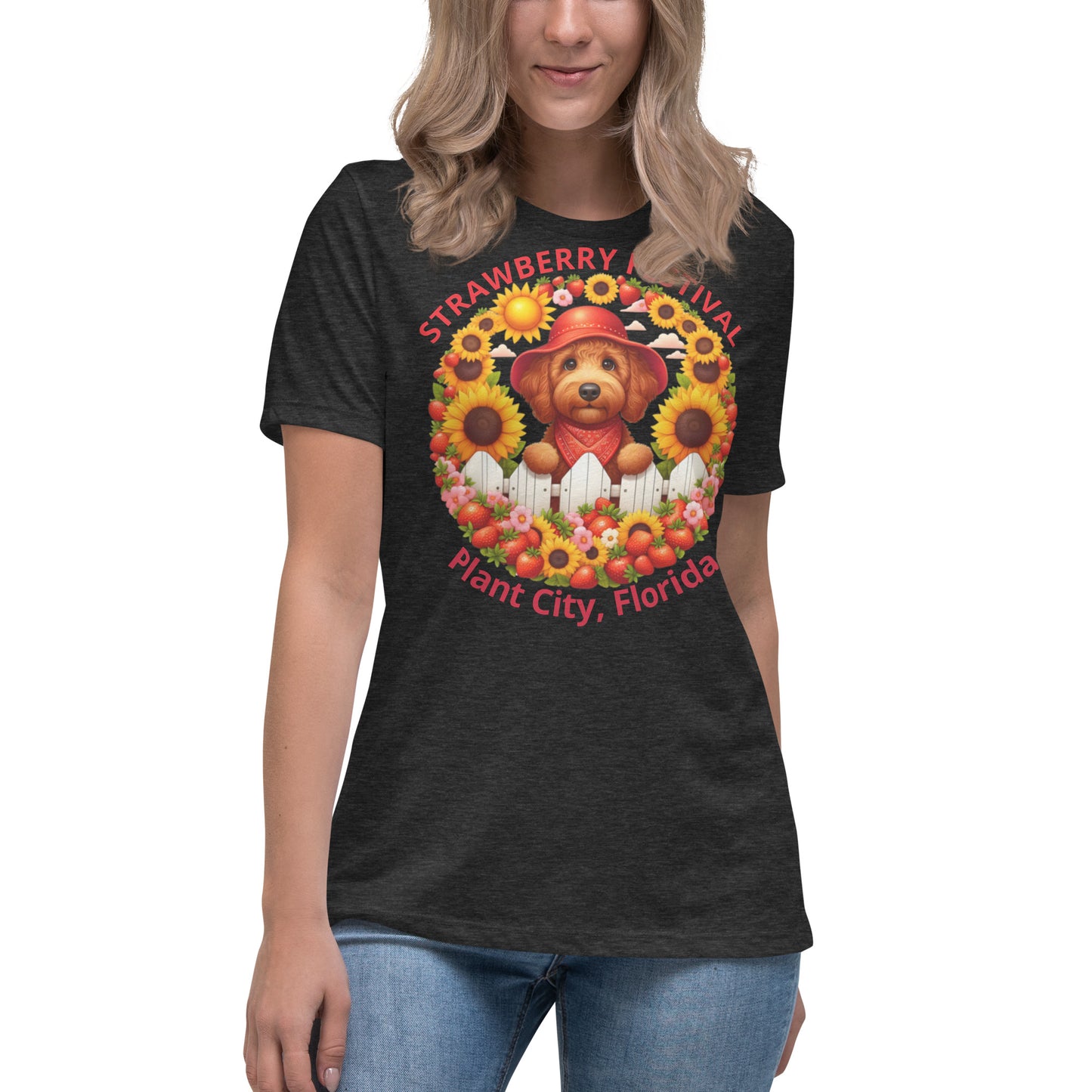 Doodle Strawberry Festival - Bella Women's Relaxed T Shirt