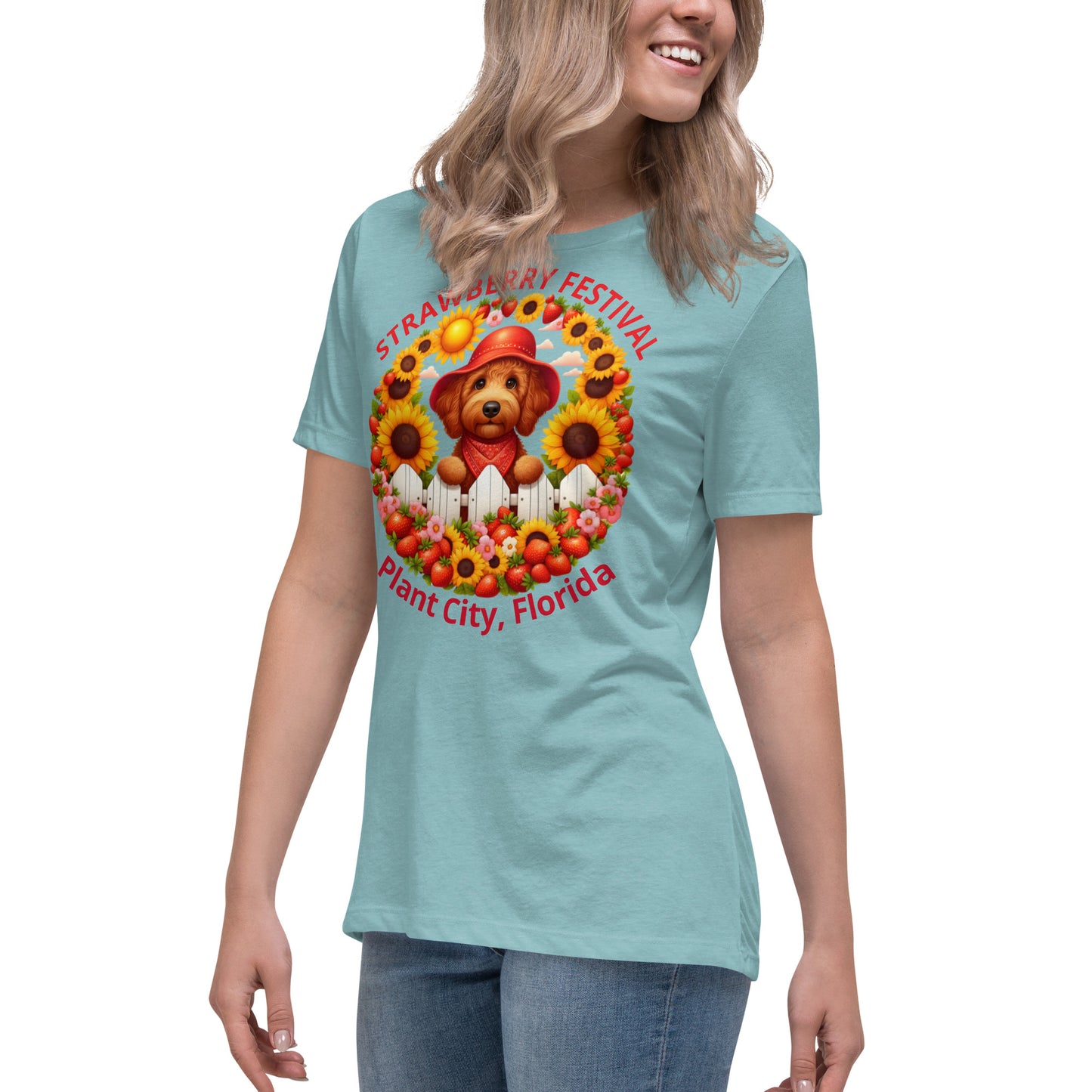 Doodle Strawberry Festival - Bella Women's Relaxed T Shirt