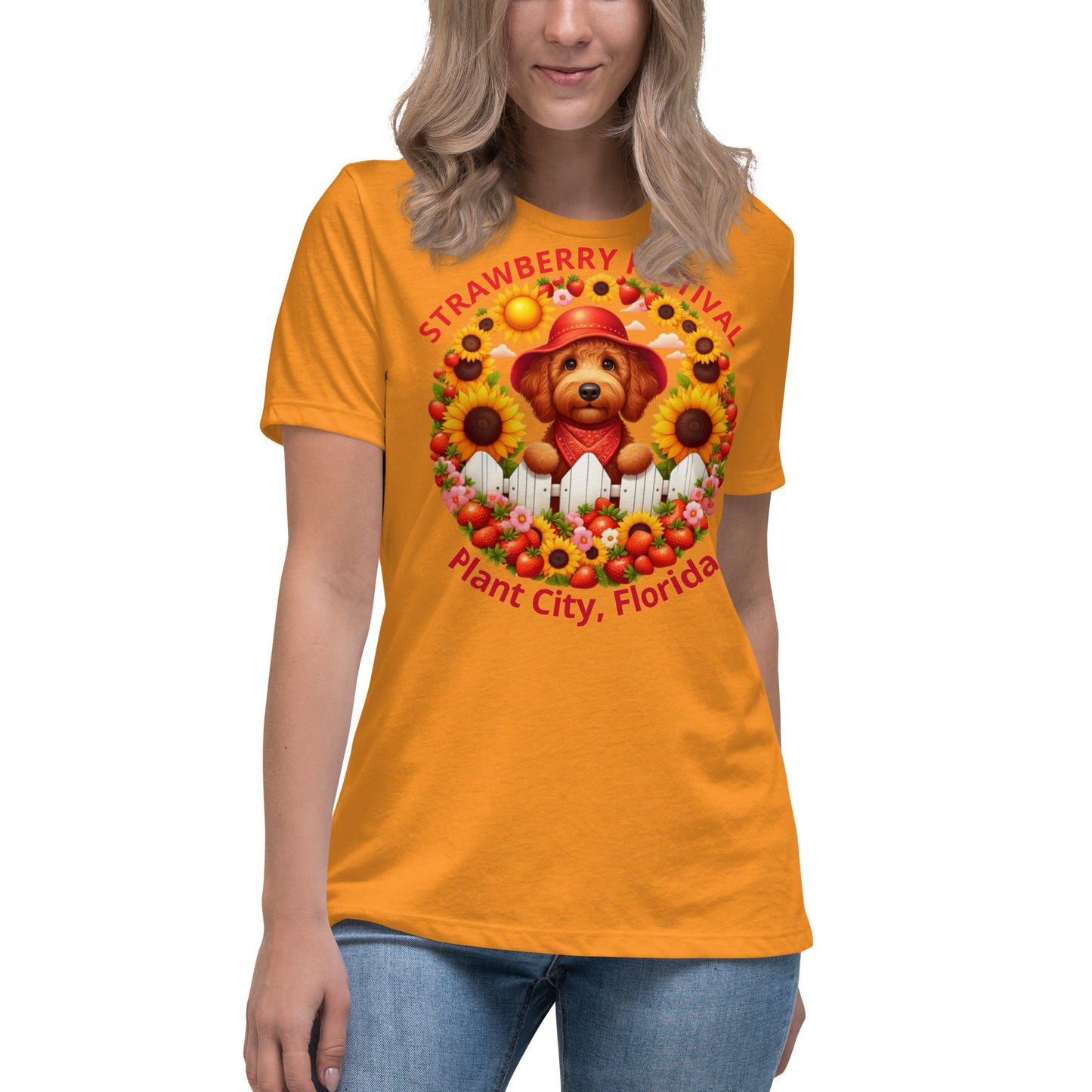 Doodle Strawberry Festival - Bella Women's Relaxed T Shirt