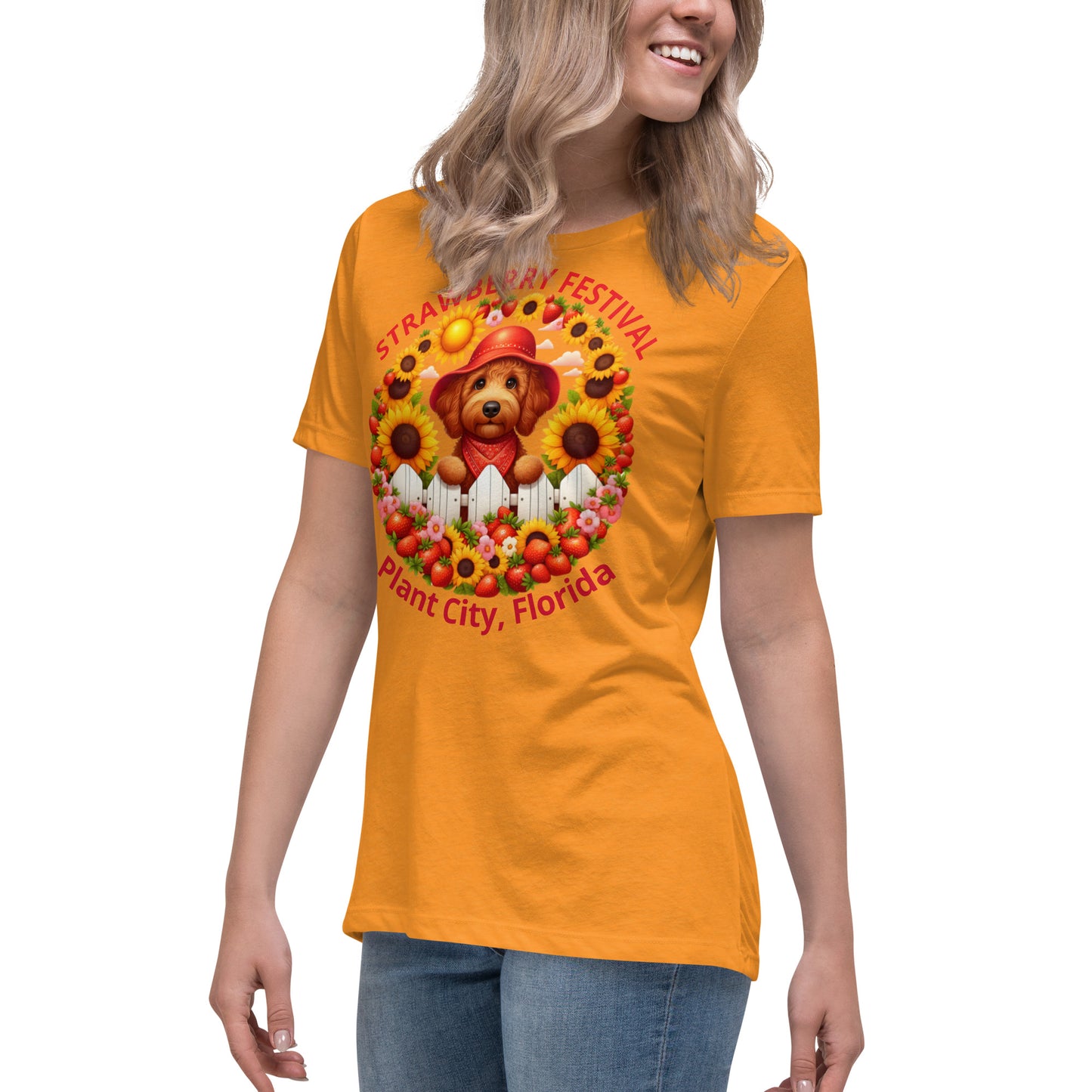 Doodle Strawberry Festival - Bella Women's Relaxed T Shirt