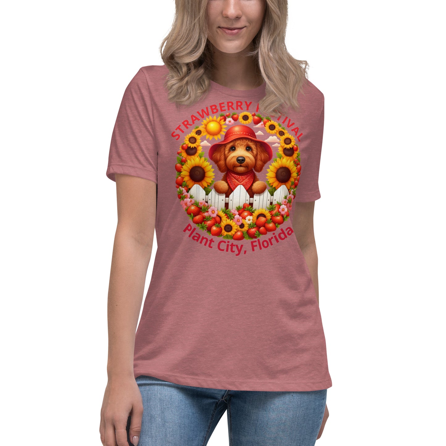 Doodle Strawberry Festival - Bella Women's Relaxed T Shirt