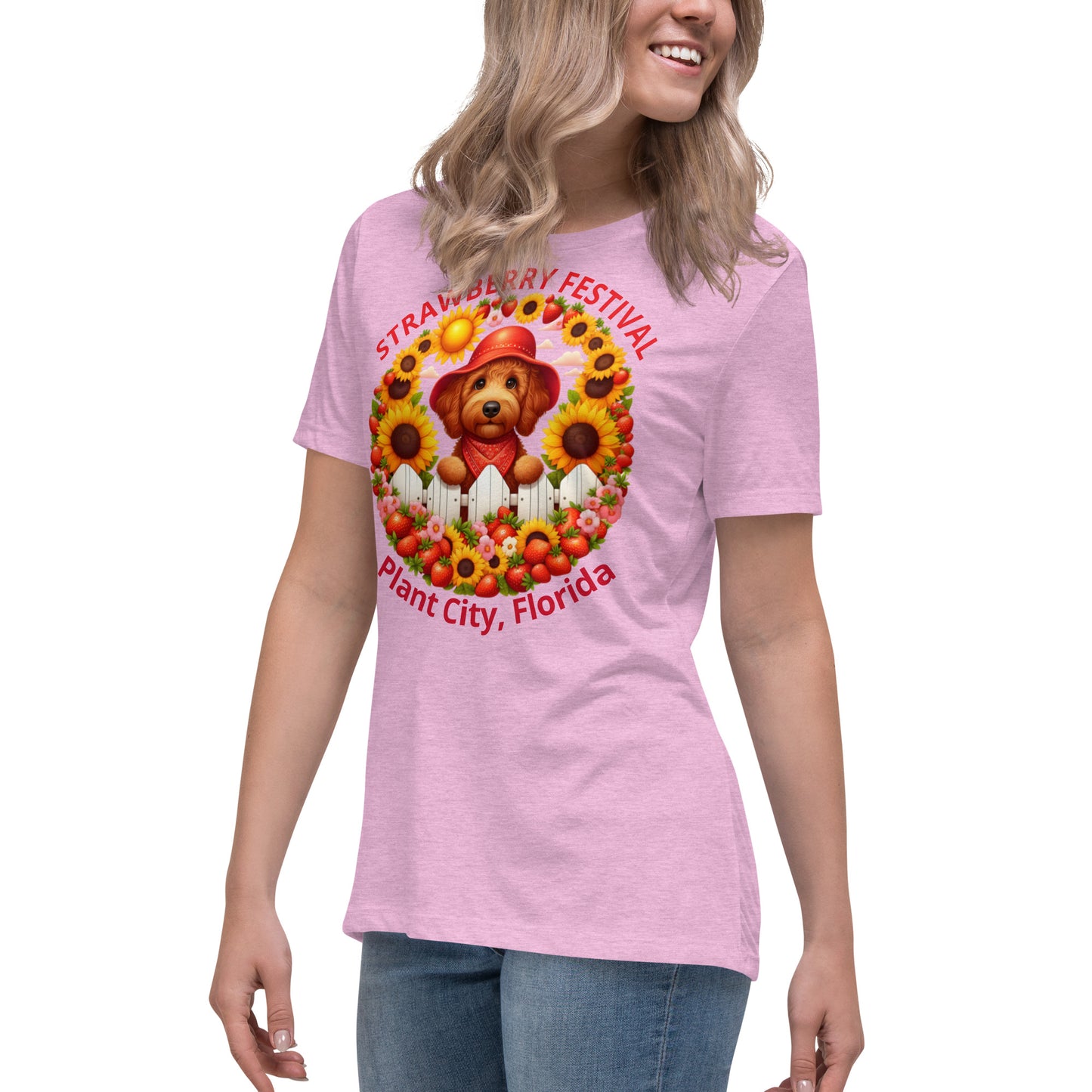 Doodle Strawberry Festival - Bella Women's Relaxed T Shirt