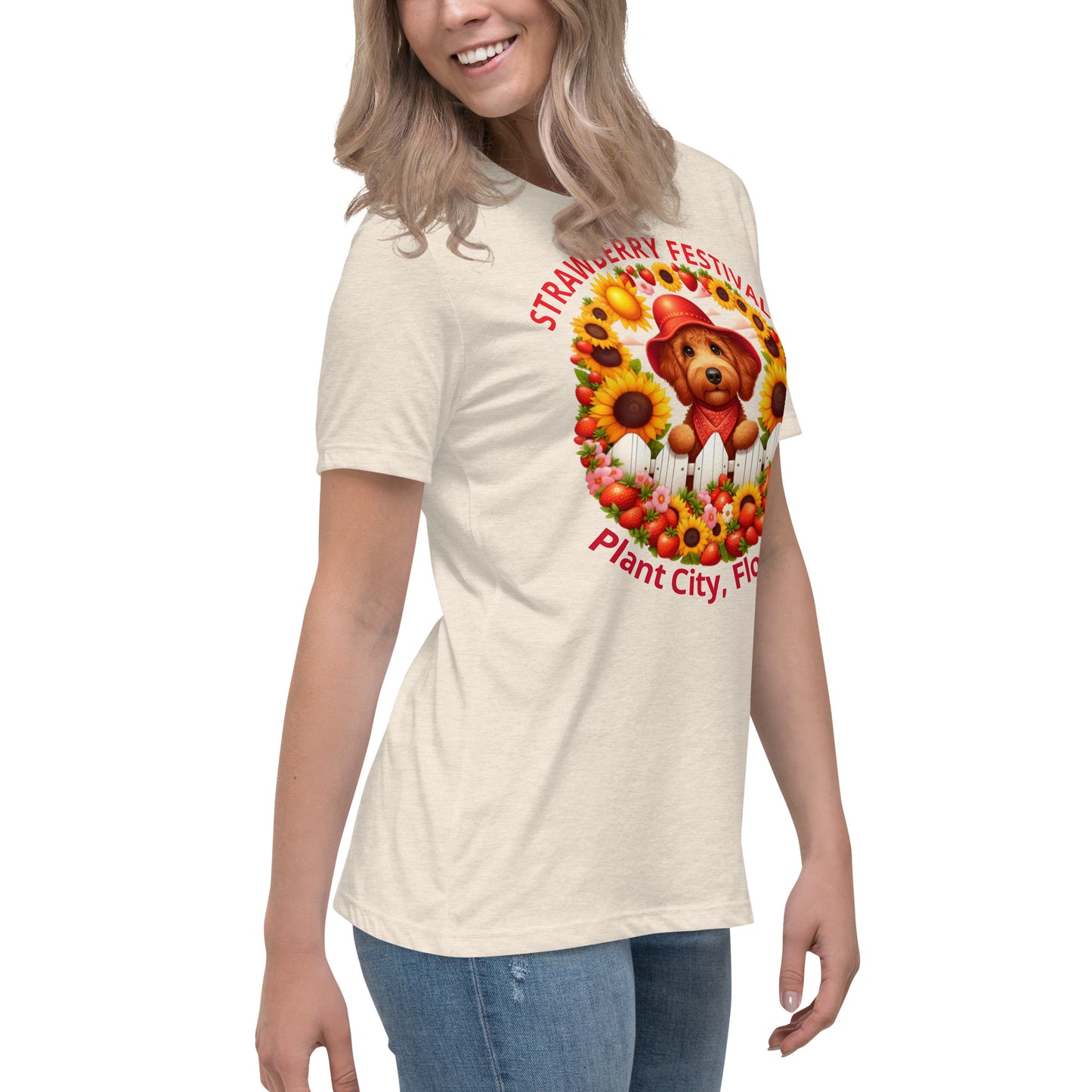 Doodle Strawberry Festival - Bella Women's Relaxed T Shirt