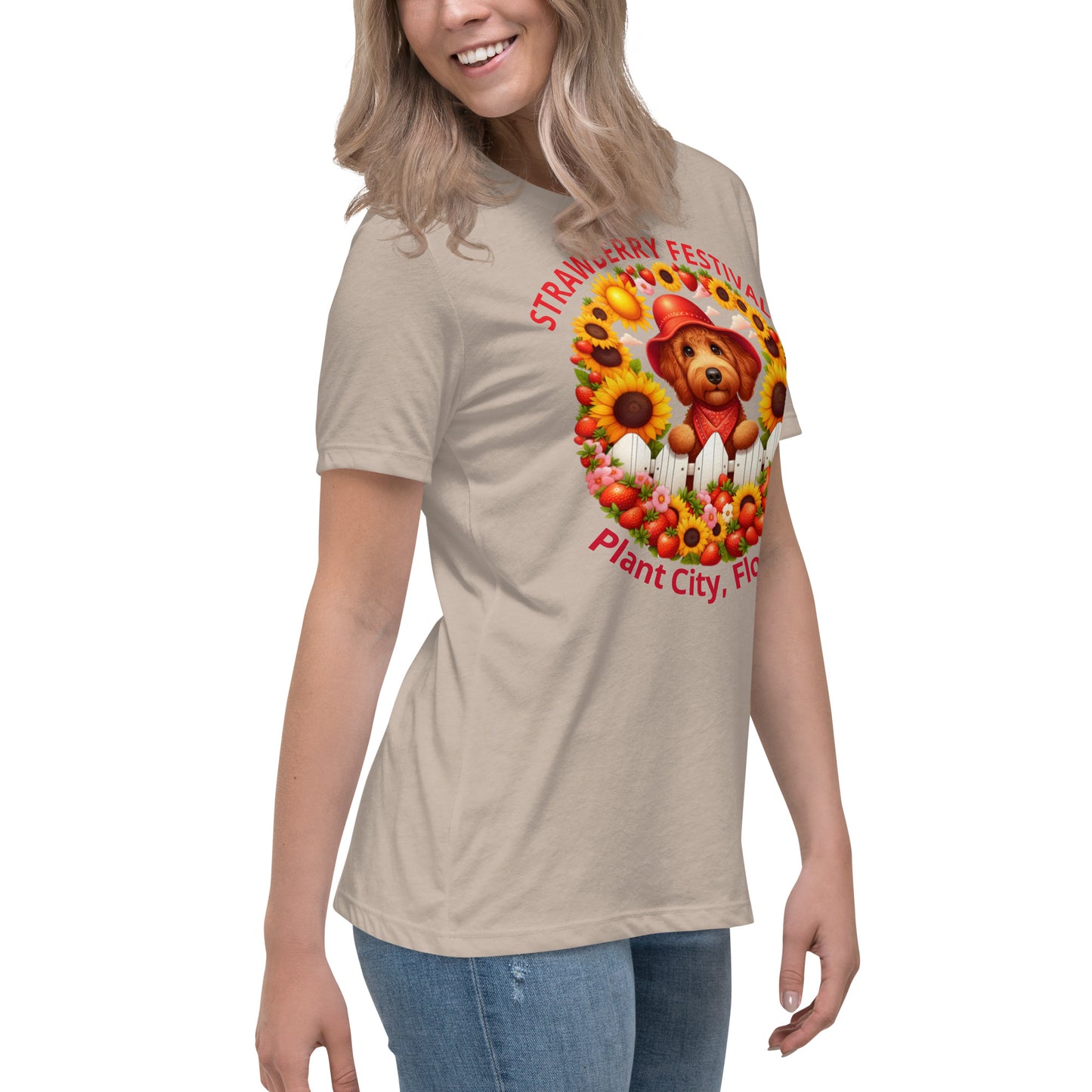 Doodle Strawberry Festival - Bella Women's Relaxed T Shirt