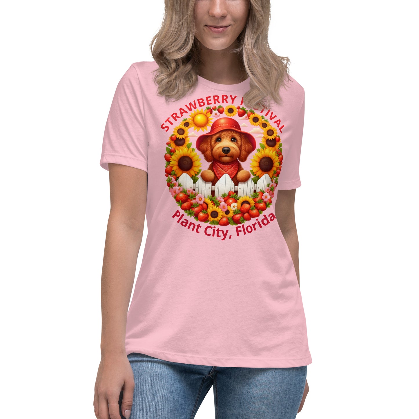 Doodle Strawberry Festival - Bella Women's Relaxed T Shirt