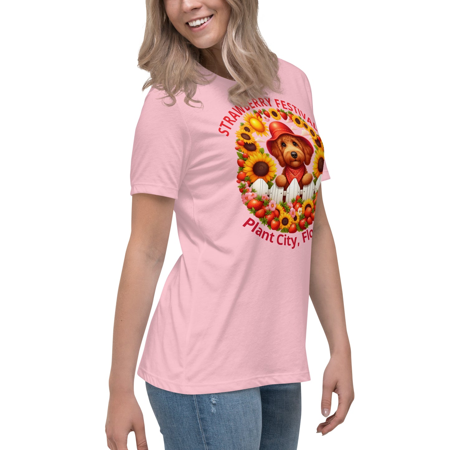 Doodle Strawberry Festival - Bella Women's Relaxed T Shirt