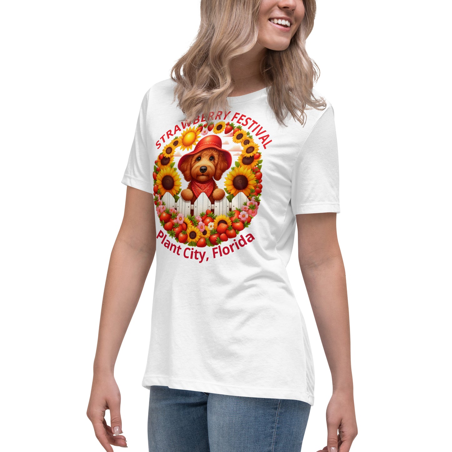 Doodle Strawberry Festival - Bella Women's Relaxed T Shirt
