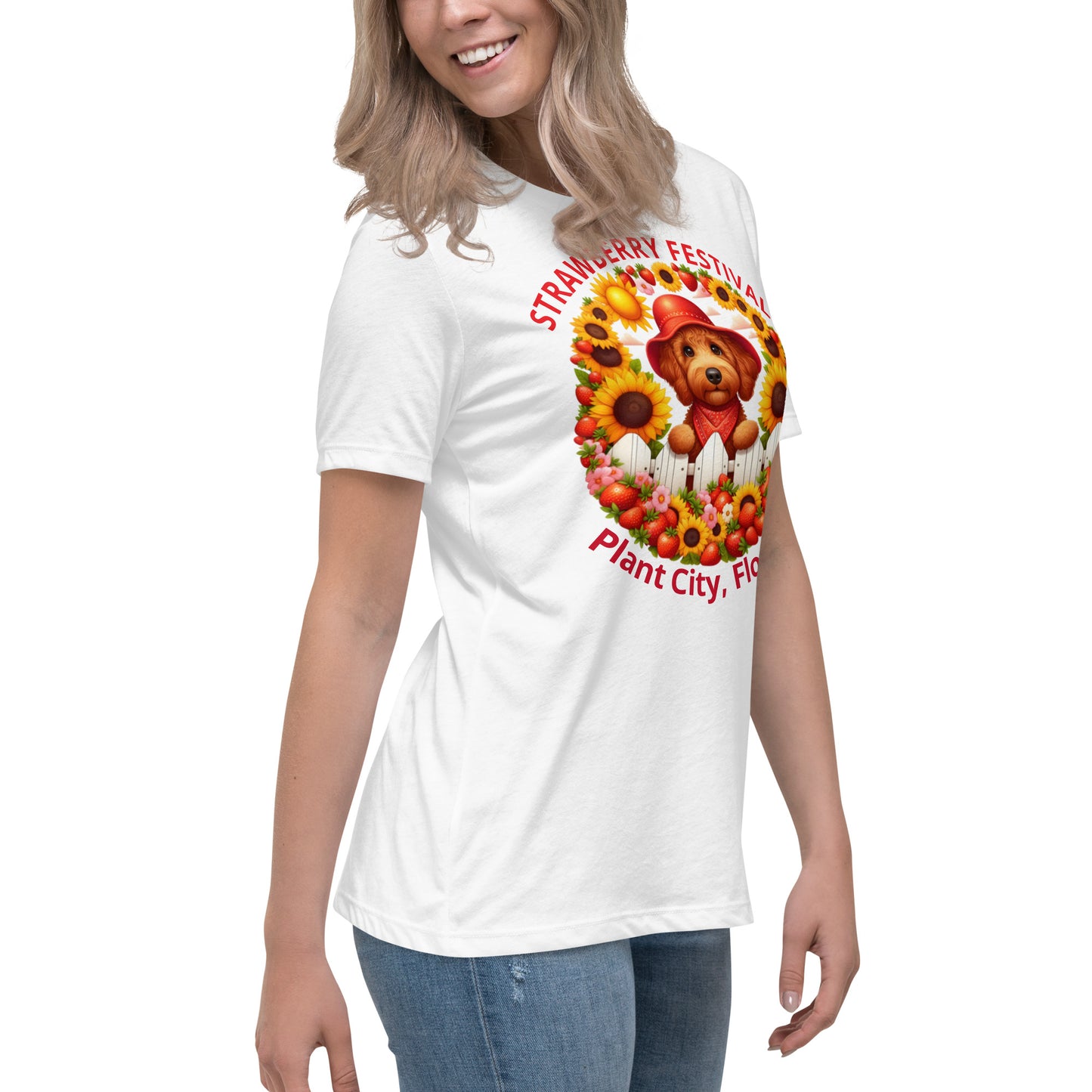 Doodle Strawberry Festival - Bella Women's Relaxed T Shirt