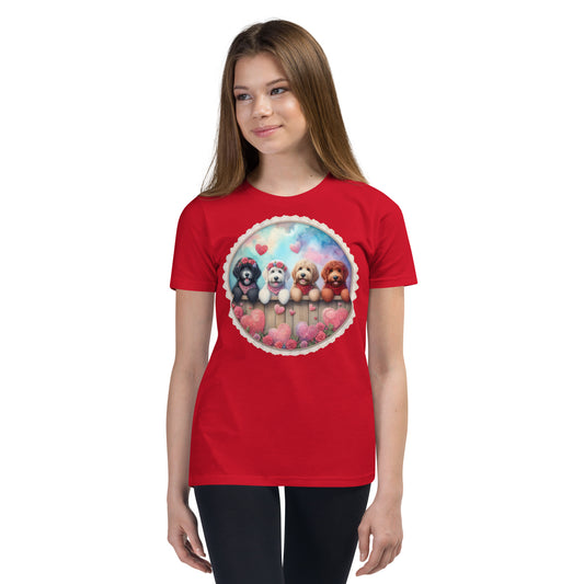 Valentines Doodles - Youth Unisex Short Sleeve T Shirt
