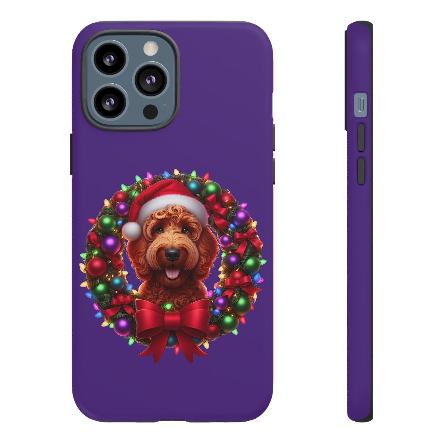 Red Doodle Christmas Wreath - Tough Cases iPhone, Samsung Galaxy & Google Pixel