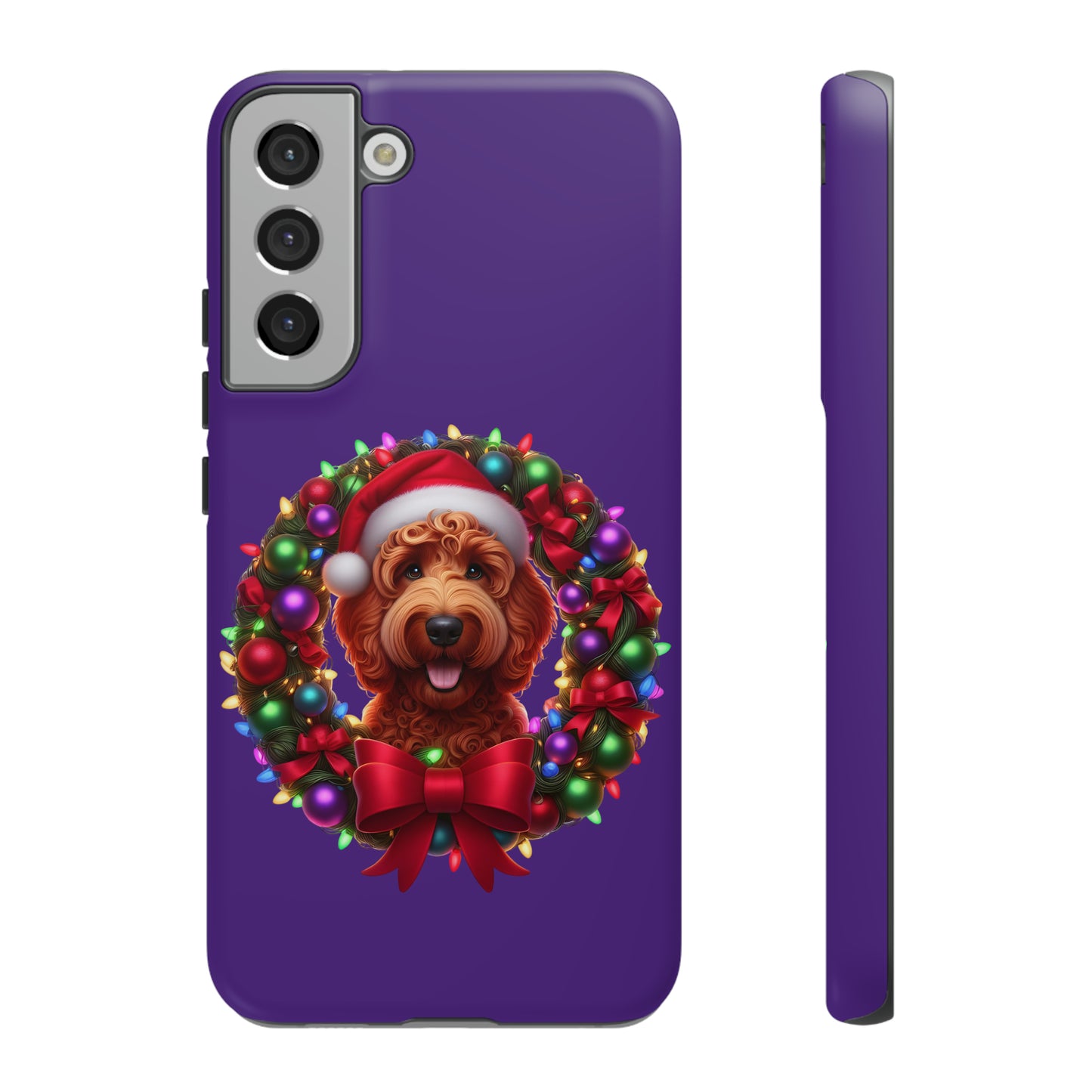 Red Doodle Christmas Wreath - Tough Cases iPhone, Samsung Galaxy & Google Pixel