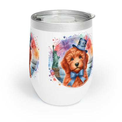 Apricot Doodle Happy New Year - Chill Wine Tumbler