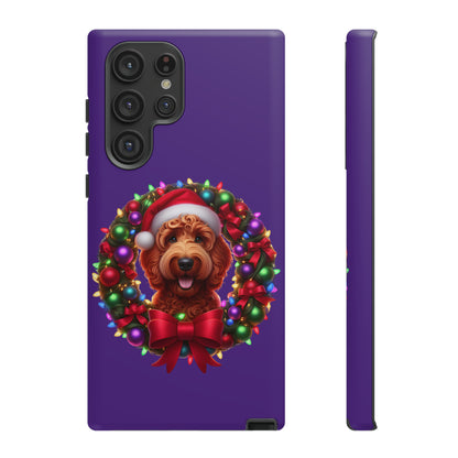 Red Doodle Christmas Wreath - Tough Cases iPhone, Samsung Galaxy & Google Pixel