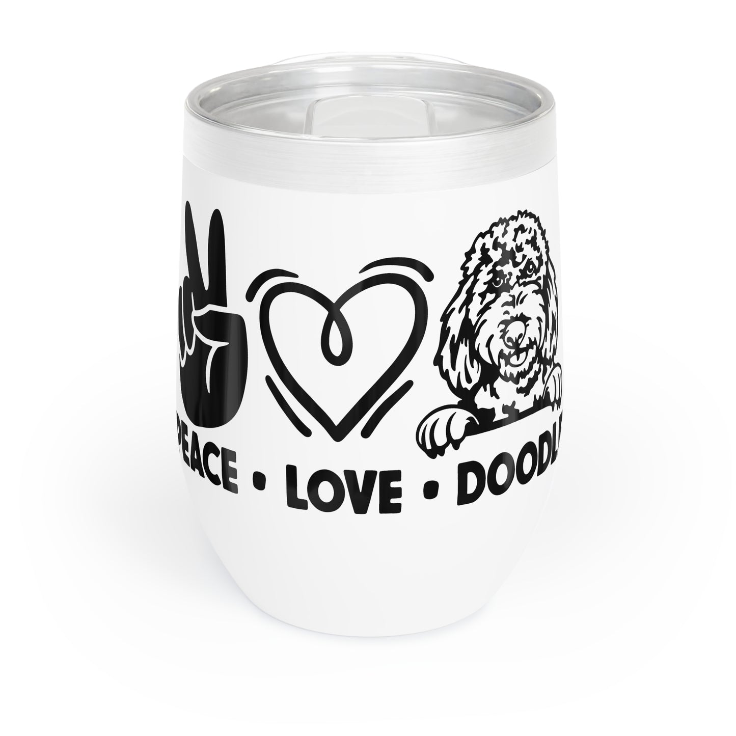 Peace Love Doodle Chill Wine Tumbler