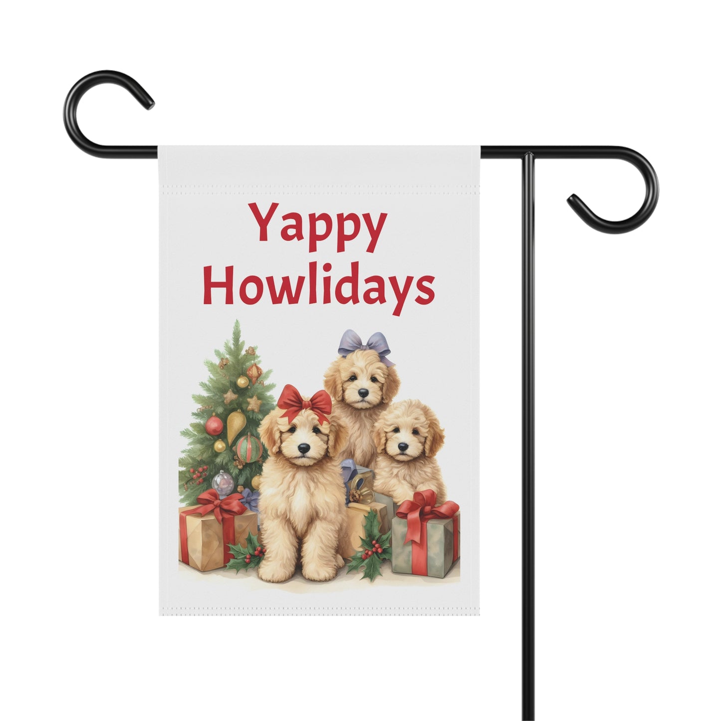 Yappy Howlidays Doodles Garden & House Banner