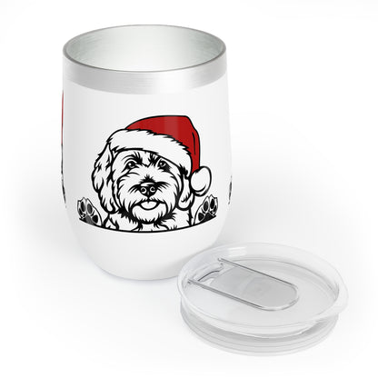 Christmas Hat Doodle Chill Wine Tumbler