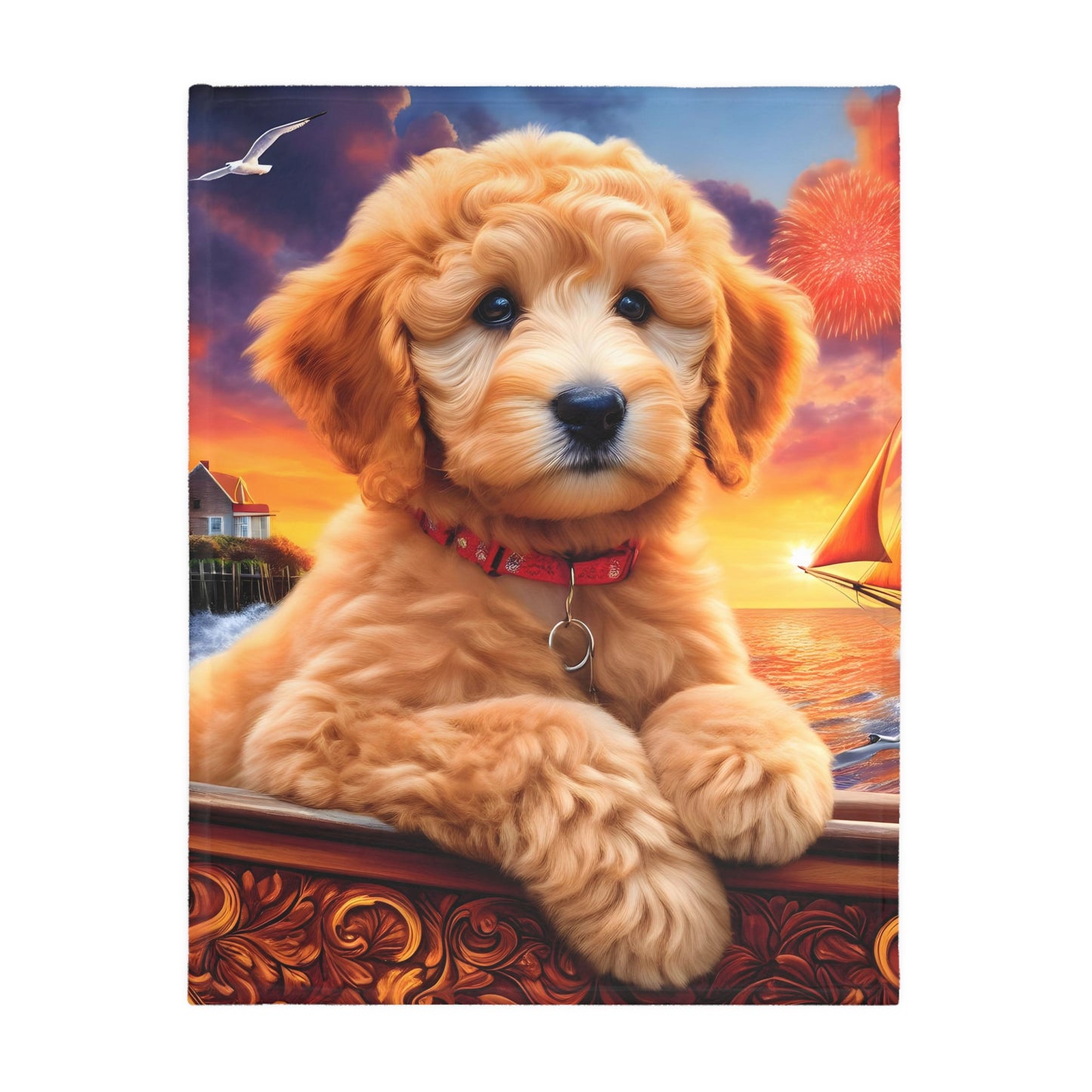 Doodle at Sunset - Velveteen MINKY Blanket (Two-sided print) - Nice!