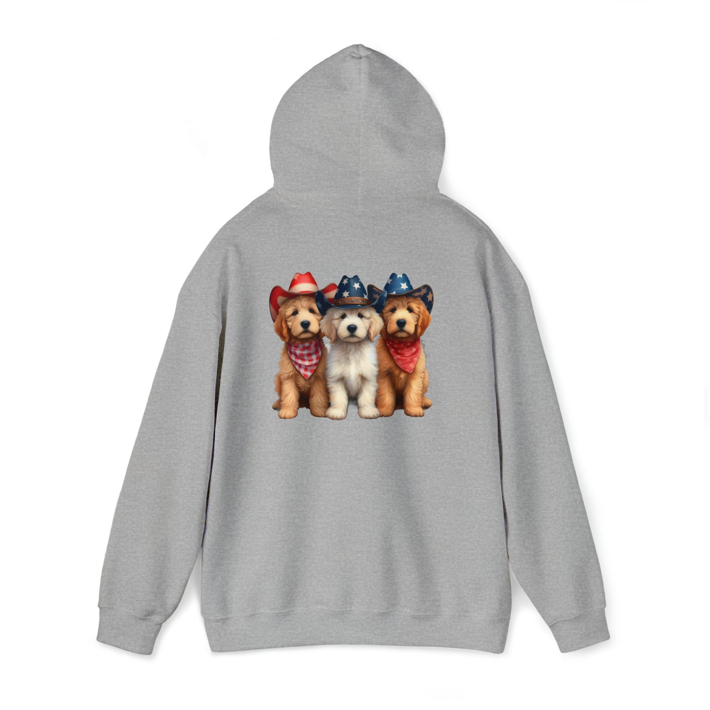 3 Patriotic Doodles on Back Unisex Heavy Blend™ Hooded Sweatshirt