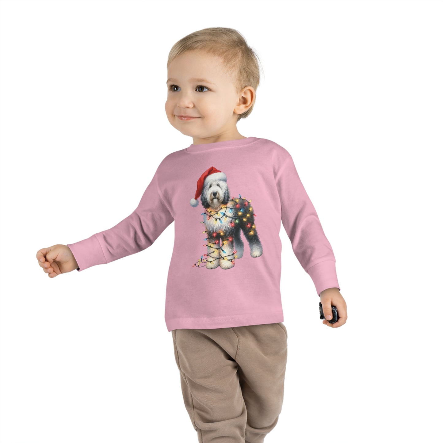 Sheepadoodle Christmas Toddler Long Sleeve T Shirt