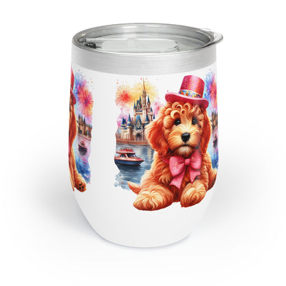 Apricot Doodle Fireworks Celebration - Chill Wine Tumbler