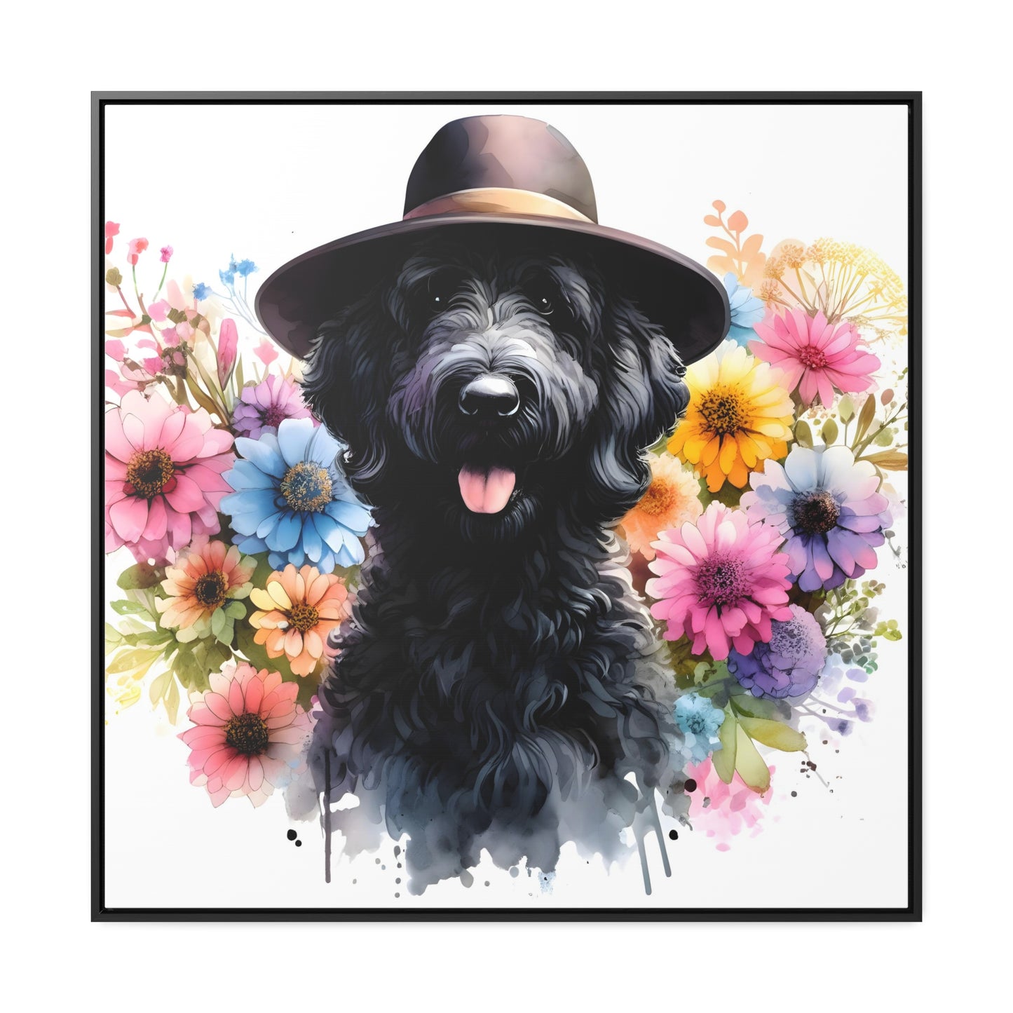 Black Doodle Gallery Canvas Picture - Wooden Square Frame Nice!