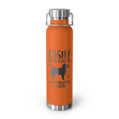 Easily Distracted by Labradoodles & Books Copper Vacuum Insulated Bottle, 22oz