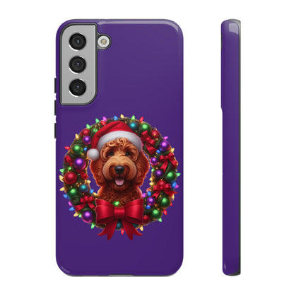 Red Doodle Christmas Wreath - Tough Cases iPhone, Samsung Galaxy & Google Pixel