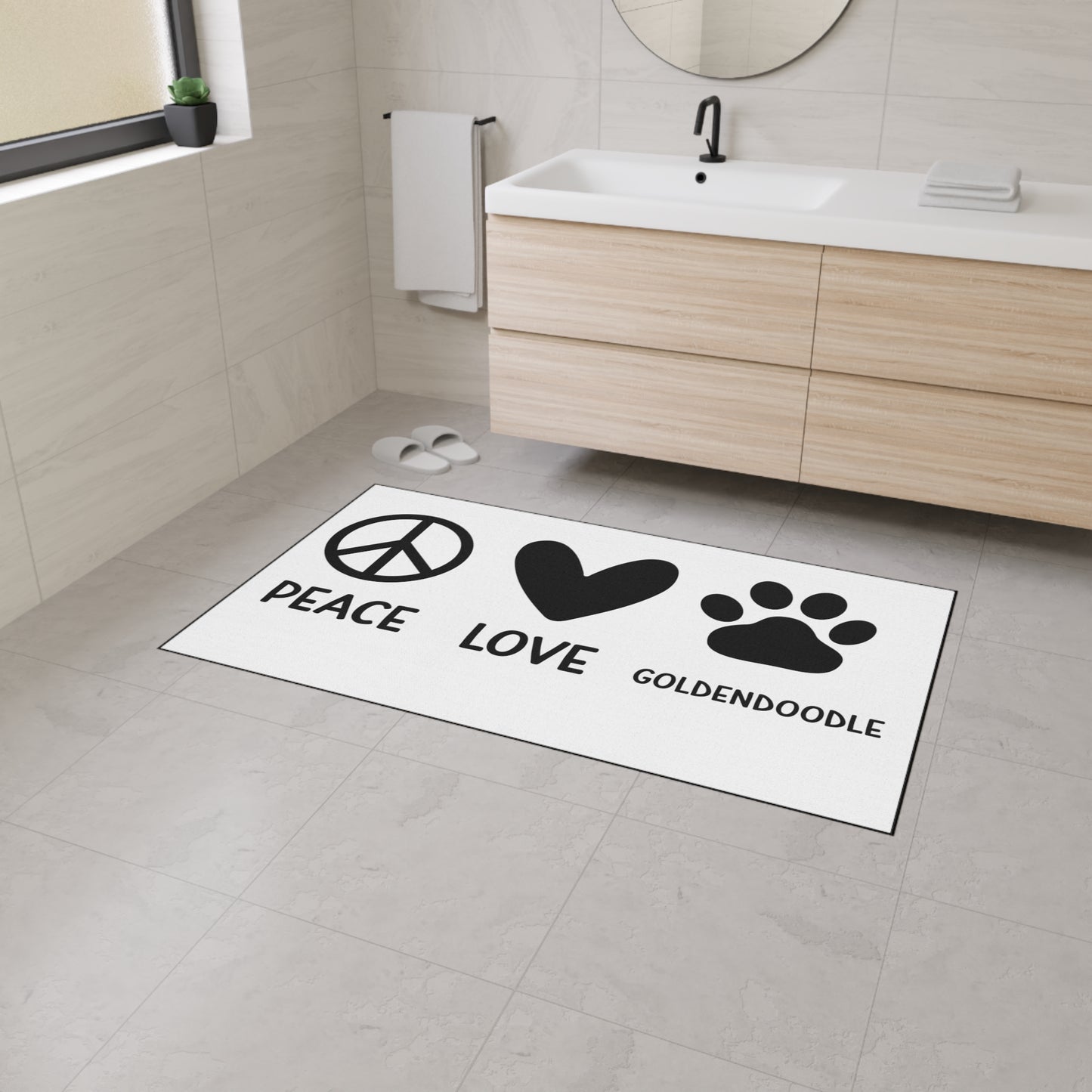 Peace Love Goldendoodle Heavy Duty Floor Mat