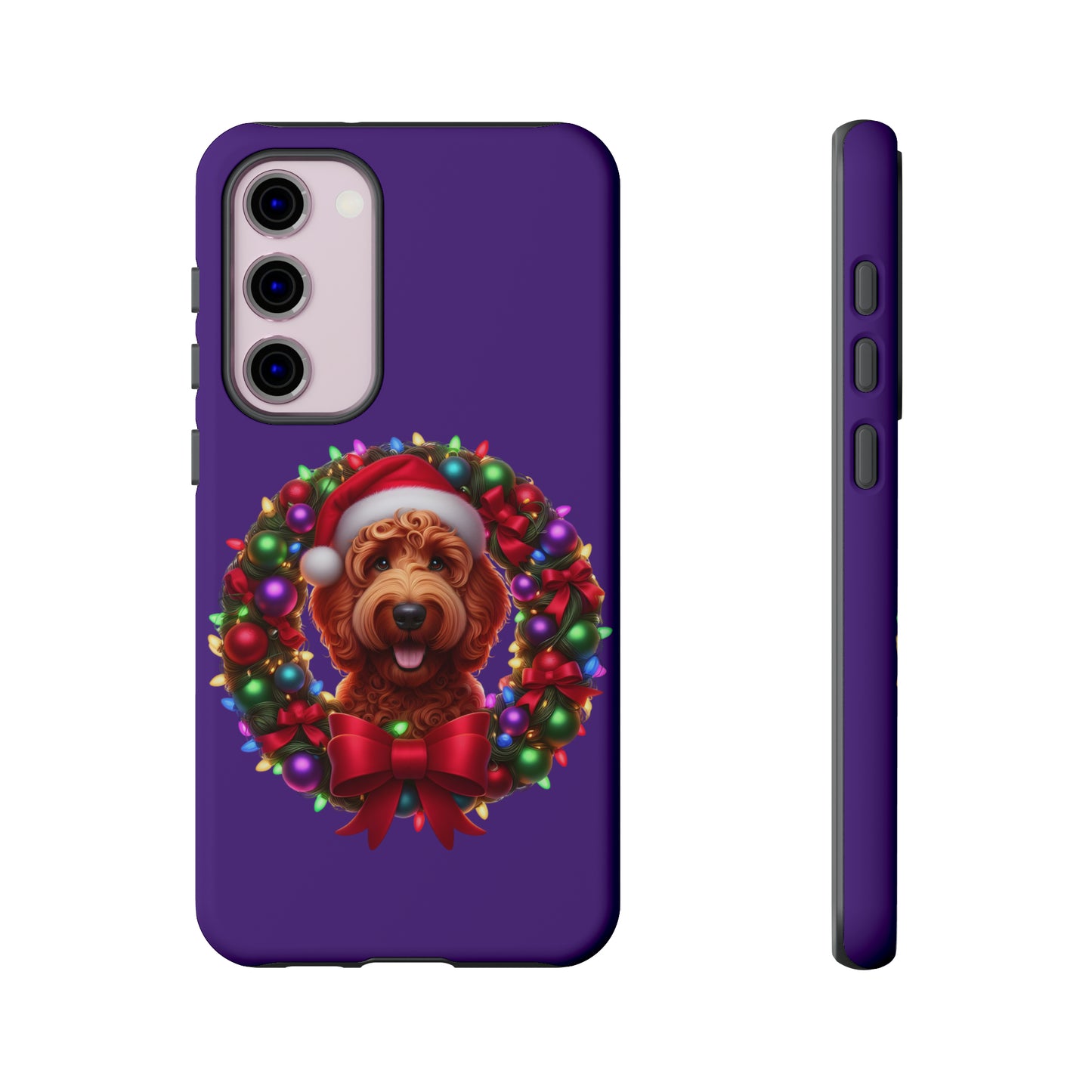 Red Doodle Christmas Wreath - Tough Cases iPhone, Samsung Galaxy & Google Pixel