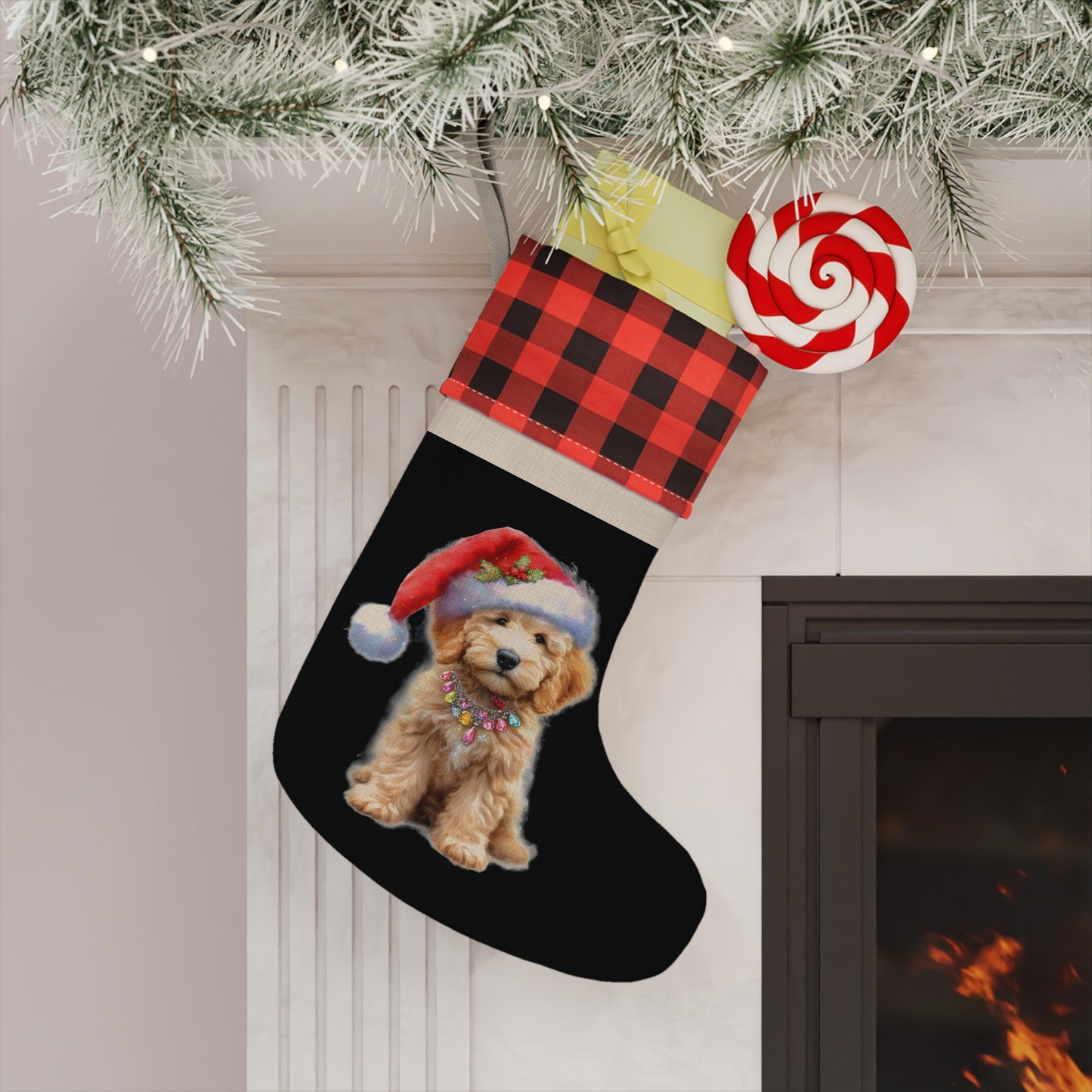 Doodle Puppy Christmas Stocking