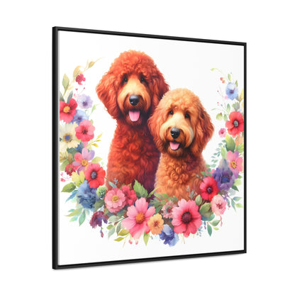 Red Doodles Gallery Canvas Picture - Wooden Square Frame - Nice!