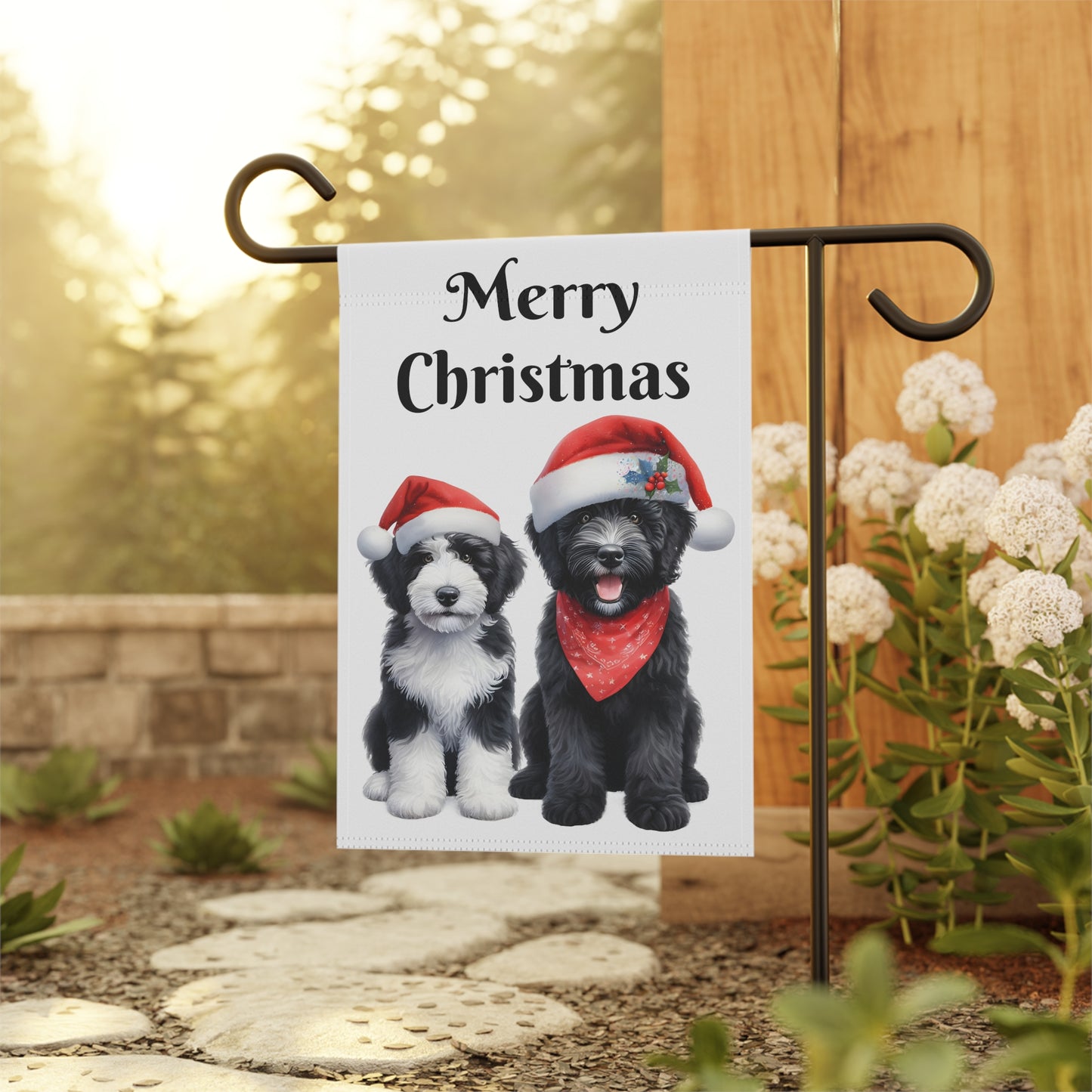 Merry Christmas Doodles Garden & House Banner