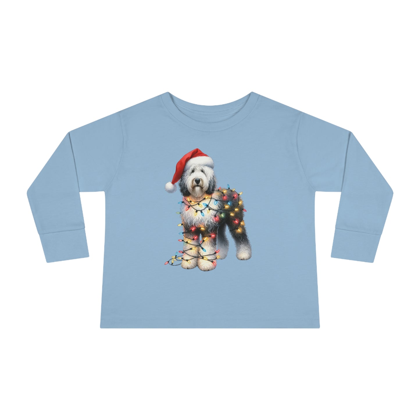 Sheepadoodle Christmas Toddler Long Sleeve T Shirt