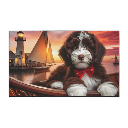 Brown Doodle on Sailboat - Heavy Duty Floor Mat